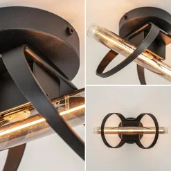 Sale Straluma Design plafond/wandlamp mat zwart