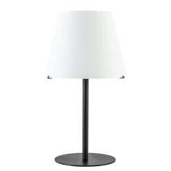 Best Straluma Design tafellamp mat zwart met witte glazen kap