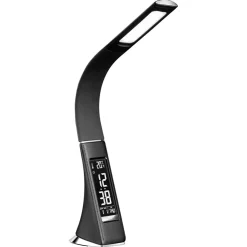 Sale Straluma Design tafellamp zwart met klok en dimbaar LED