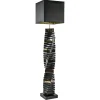 Online Straluma Design vloerlamp keramiek zwart/goud met zwarte kap