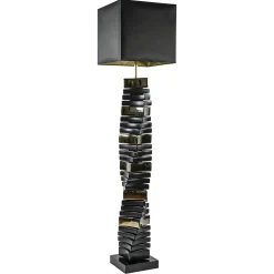Online Straluma Design vloerlamp keramiek zwart/goud met zwarte kap