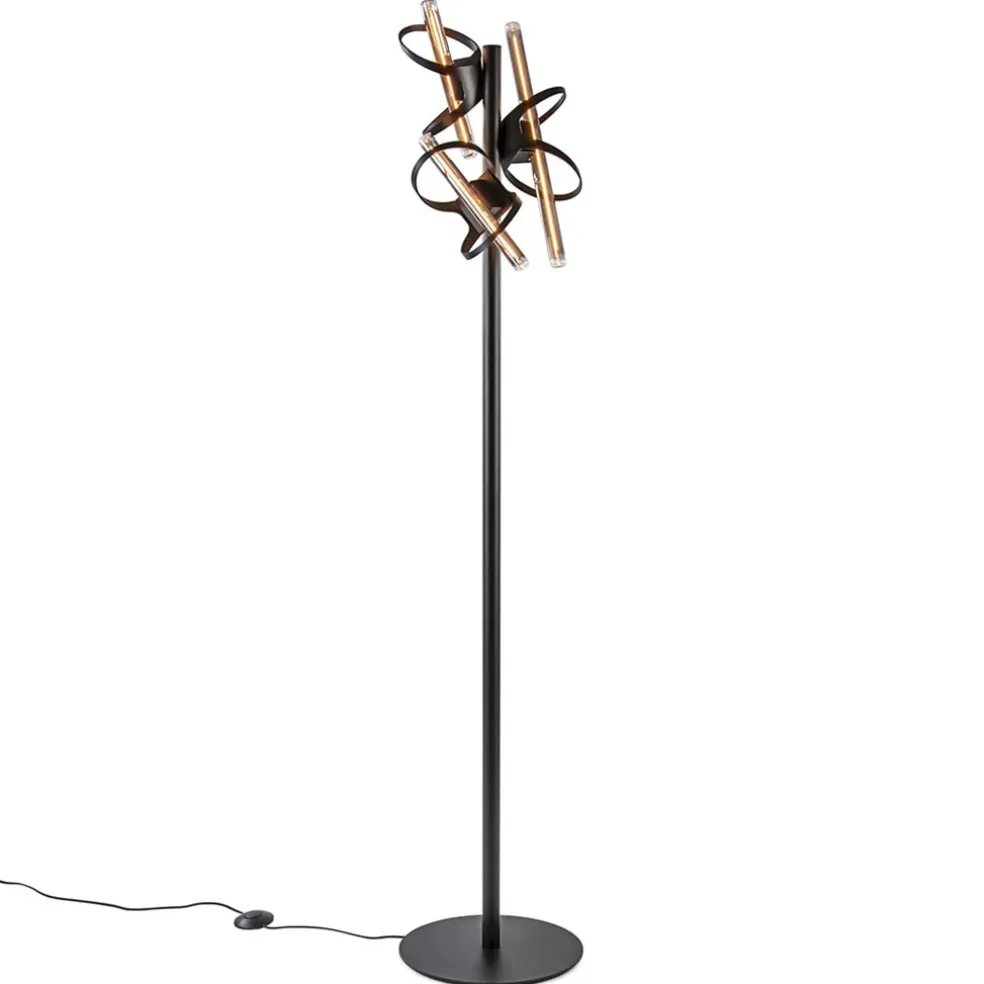 Sale Straluma Design vloerlamp mat zwart metaal inclusief LED