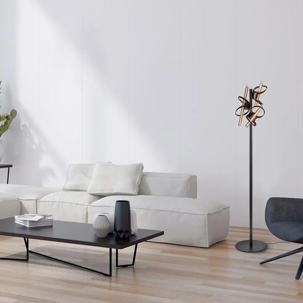 Sale Straluma Design vloerlamp mat zwart metaal inclusief LED