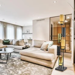 Online Straluma Design vloerlamp met cilinder kappen zwart/goud
