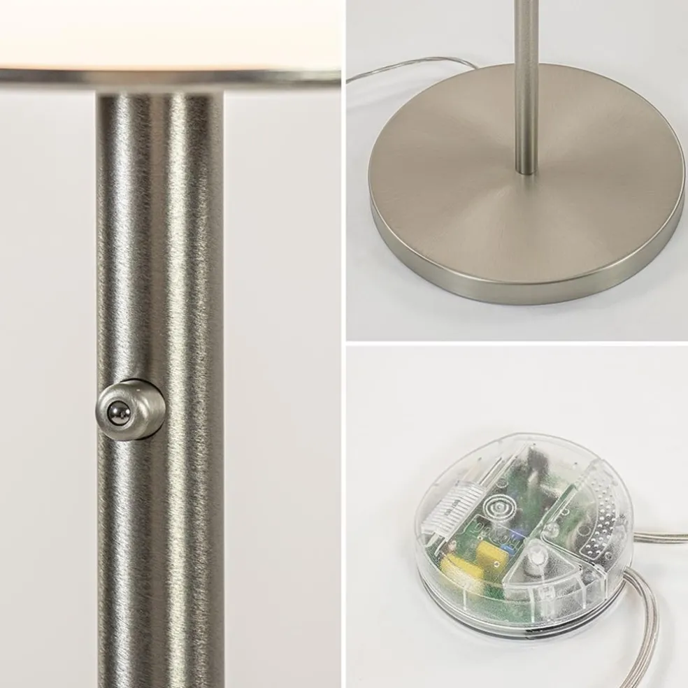 Clearance Straluma Design vloerlamp nikkel met opaal glas en uplighter