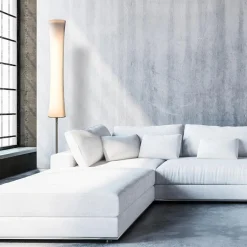 Clearance Straluma Design vloerlamp nikkel met opaal glas en uplighter