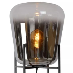Flash Sale Straluma Design vloerlamp zwart frame met grote glazen kap
