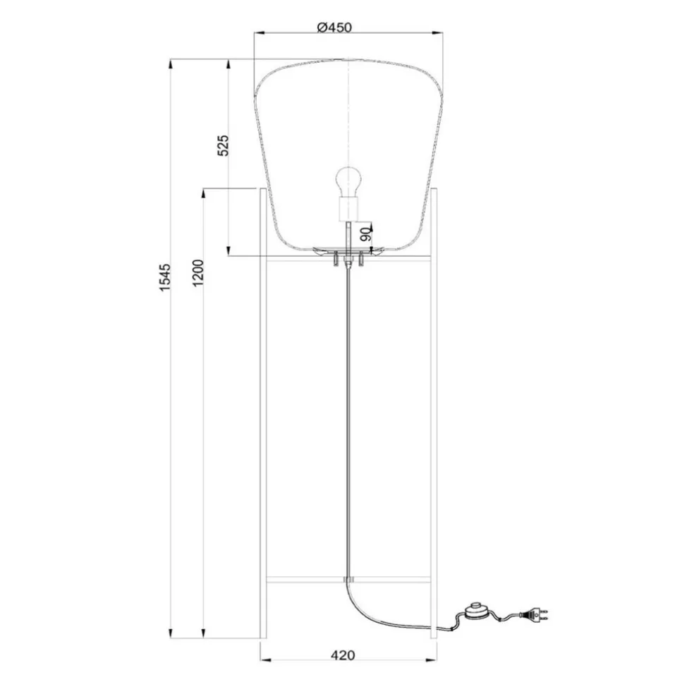 Flash Sale Straluma Design vloerlamp zwart frame met grote glazen kap