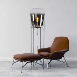 Flash Sale Straluma Design vloerlamp zwart frame met grote glazen kap