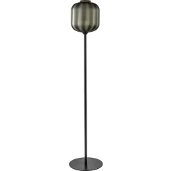 Shop Straluma Design vloerlamp zwart met mat zwarte glazen kap