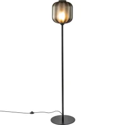 Shop Straluma Design vloerlamp zwart met mat zwarte glazen kap