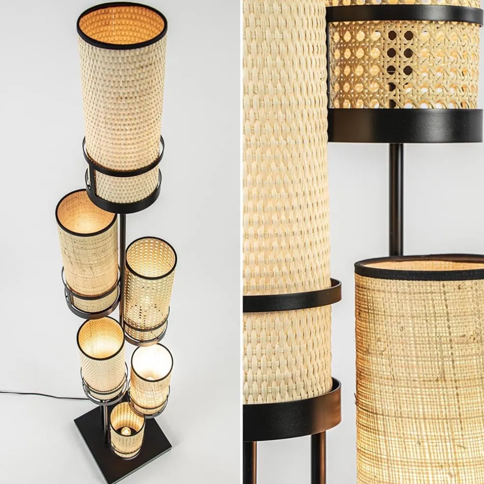 Online Straluma Design vloerlamp zwart met webbing kappen