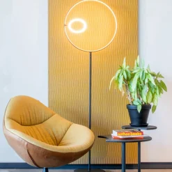 Hot Straluma Design vloerlamp zwart met dubbele LED ring
