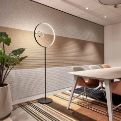 Hot Straluma Design vloerlamp zwart met dubbele LED ring