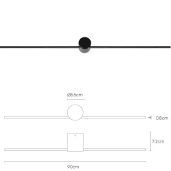Flash Sale Straluma Design wandlamp badkamer LED zwart 90 cm