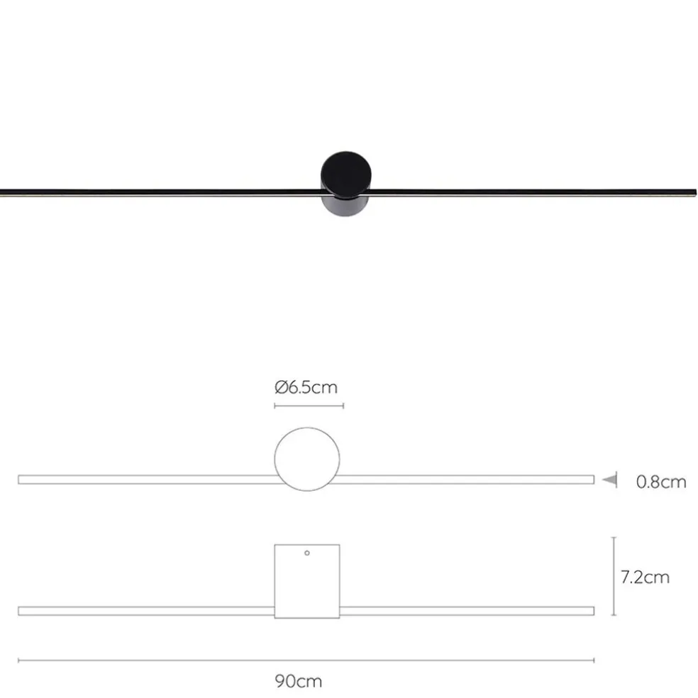Flash Sale Straluma Design wandlamp badkamer LED zwart 90 cm