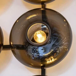 Best Straluma Design wandlamp mat zwart met smoke glas 8-lichts