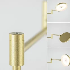 Store Straluma Dimbare LED leeslamp messing op accu oplaadbaar
