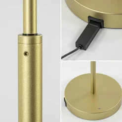 Store Straluma Dimbare LED leeslamp messing op accu oplaadbaar