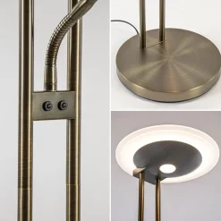 Clearance Straluma Dimbare LED uplighter met leeslamp donker brons