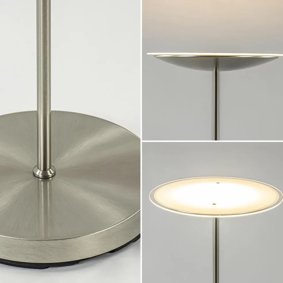 Online Straluma Dimbare LED uplighter vloerlamp nikkel
