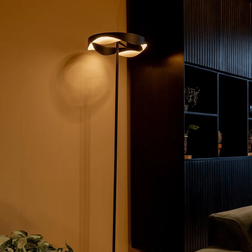 Flash Sale Straluma Dimbare LED vloerlamp zwart met goud