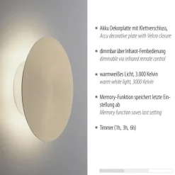 Outlet Straluma Dimbare LED wandlamp op accu goud
