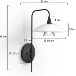 Cheap Straluma Dimbare LED wandlamp zwart met witte schotel