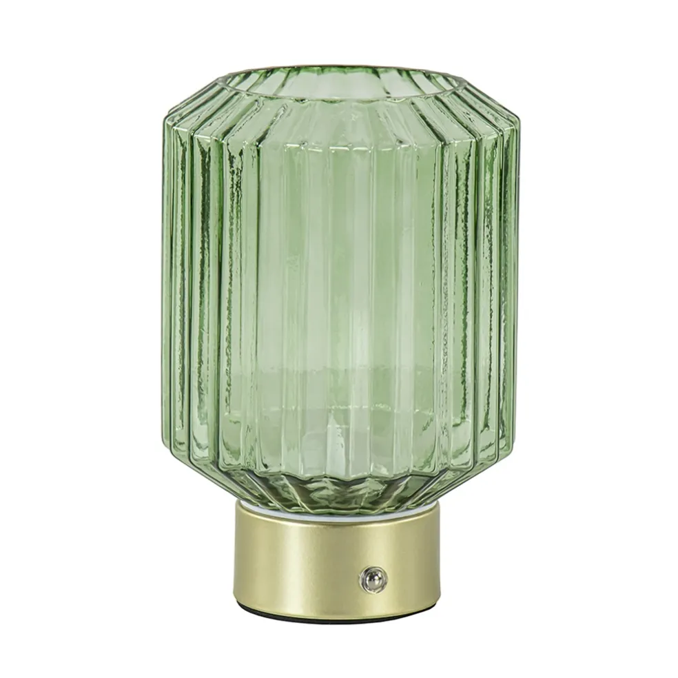 Clearance Straluma Dimbare tafellamp op batterij groen/goud