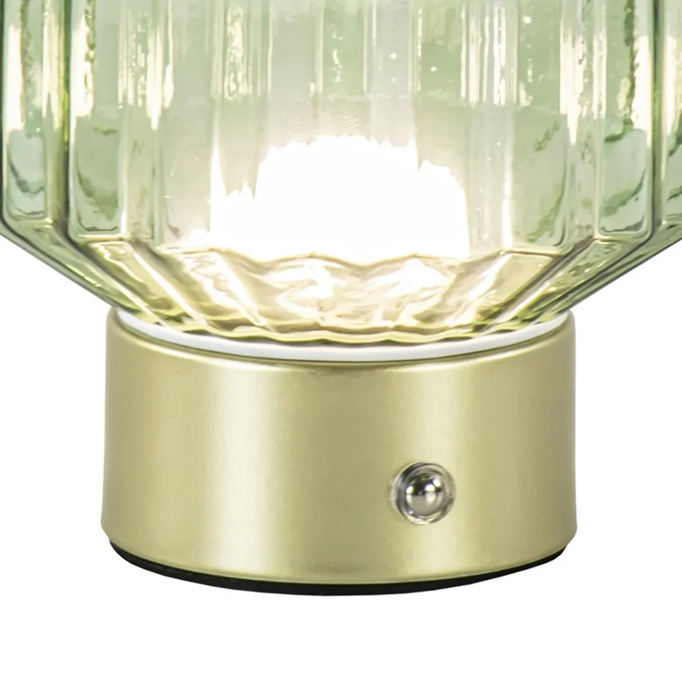 Clearance Straluma Dimbare tafellamp op batterij groen/goud