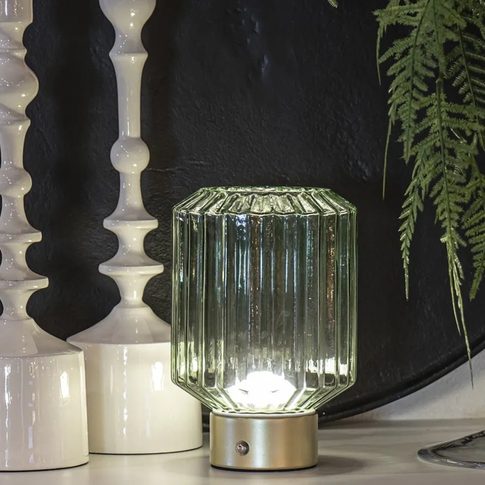Clearance Straluma Dimbare tafellamp op batterij groen/goud