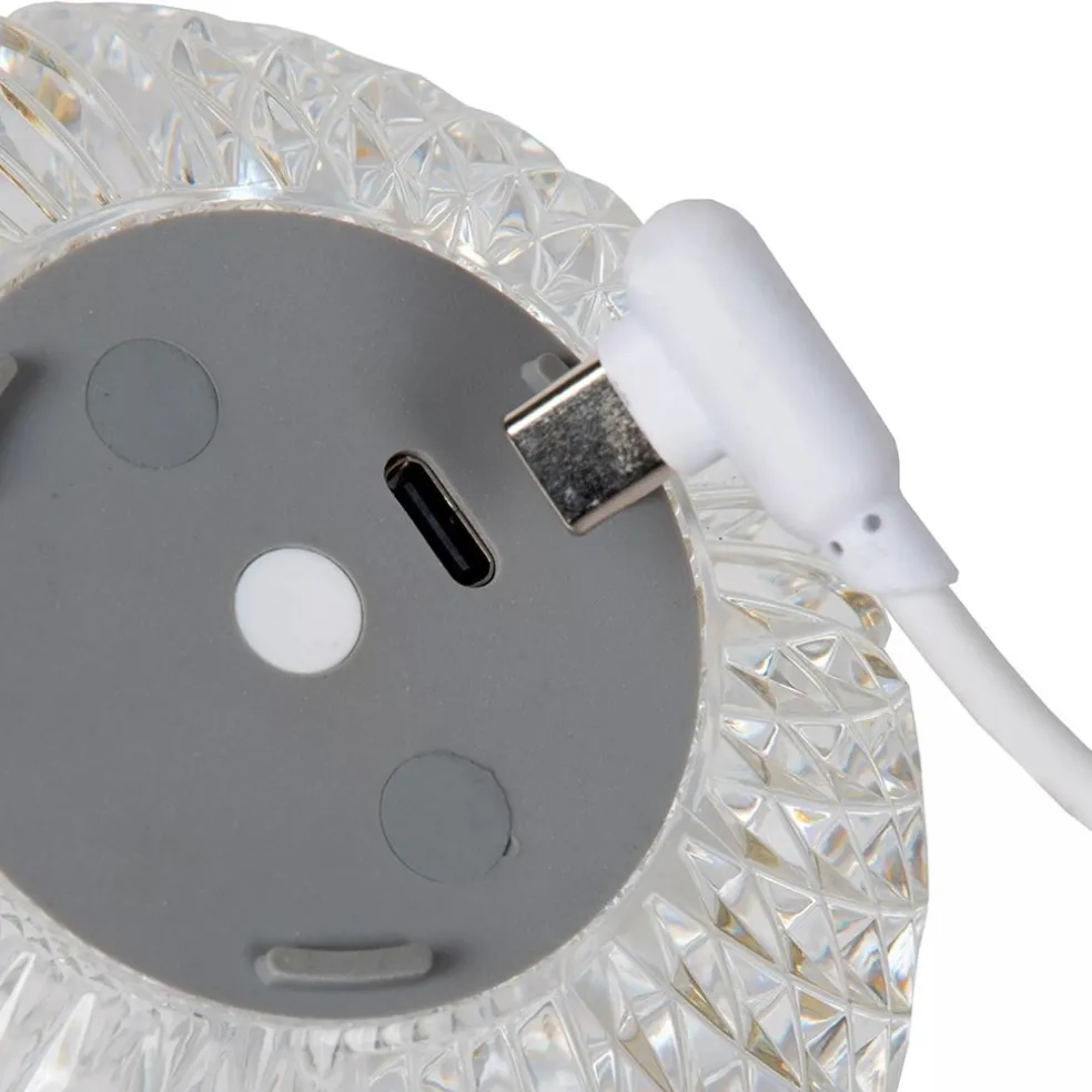 Store Straluma Dimbare tafellamp transparant/goud oplaadbaar