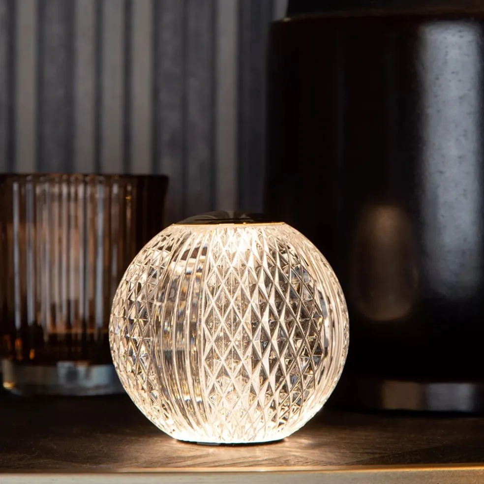 Store Straluma Dimbare tafellamp transparant/goud oplaadbaar