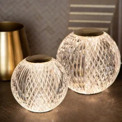 Store Straluma Dimbare tafellamp transparant/goud oplaadbaar