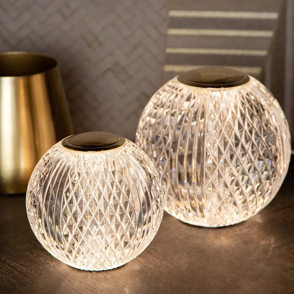 Store Straluma Dimbare tafellamp transparant/goud oplaadbaar