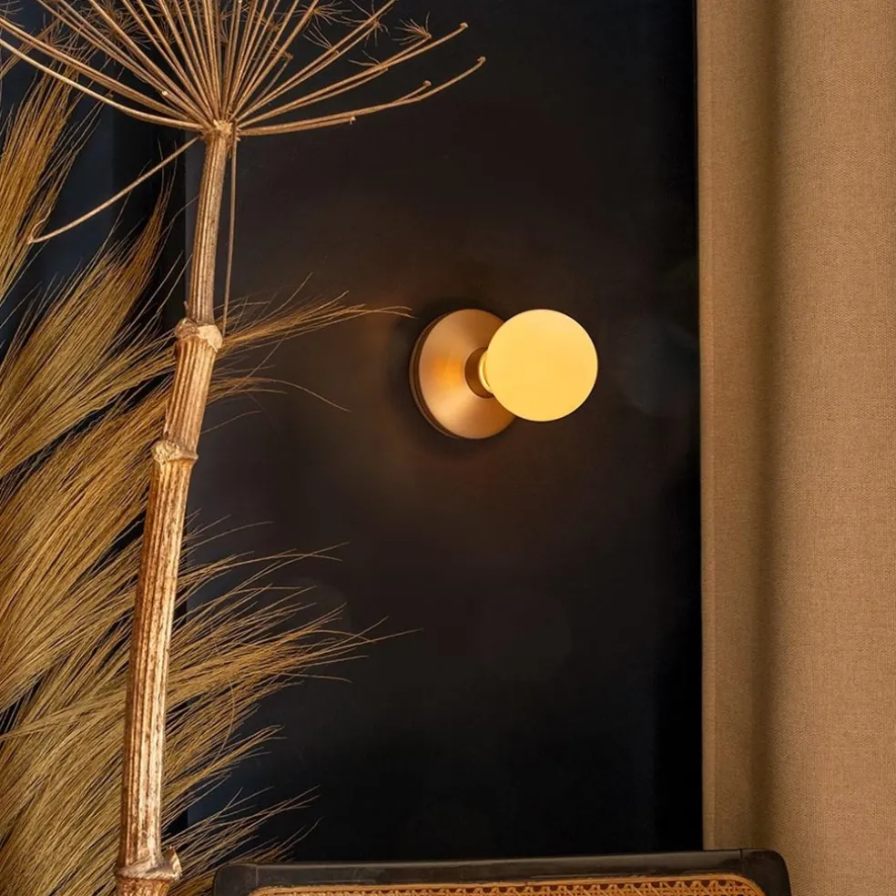 Hot Straluma Dimbare wandlamp op batterij goud met frosted