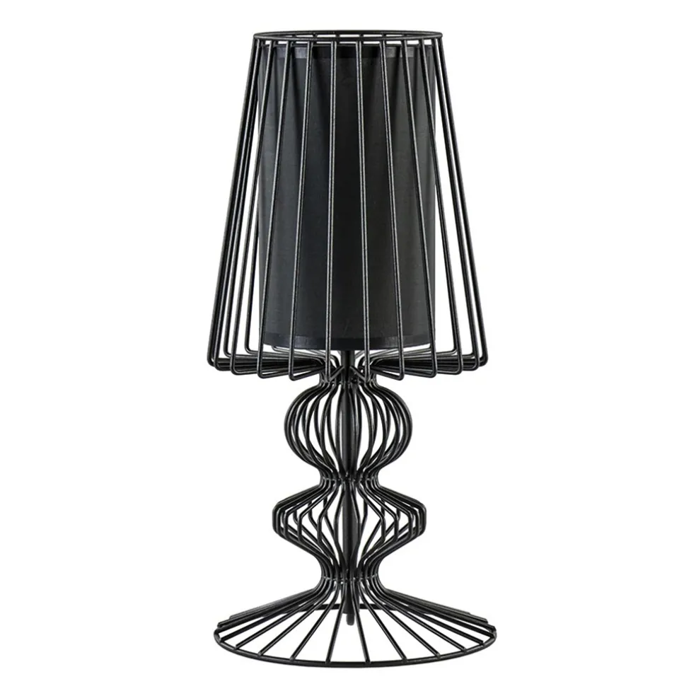 Discount Straluma Draad tafellamp zwart met cilinder kap