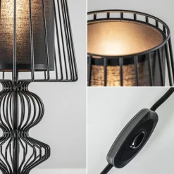 Discount Straluma Draad tafellamp zwart met cilinder kap