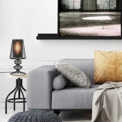 Discount Straluma Draad tafellamp zwart met cilinder kap