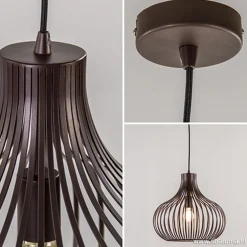 New Straluma Draadhanglamp landelijk brons-bruin 38cm