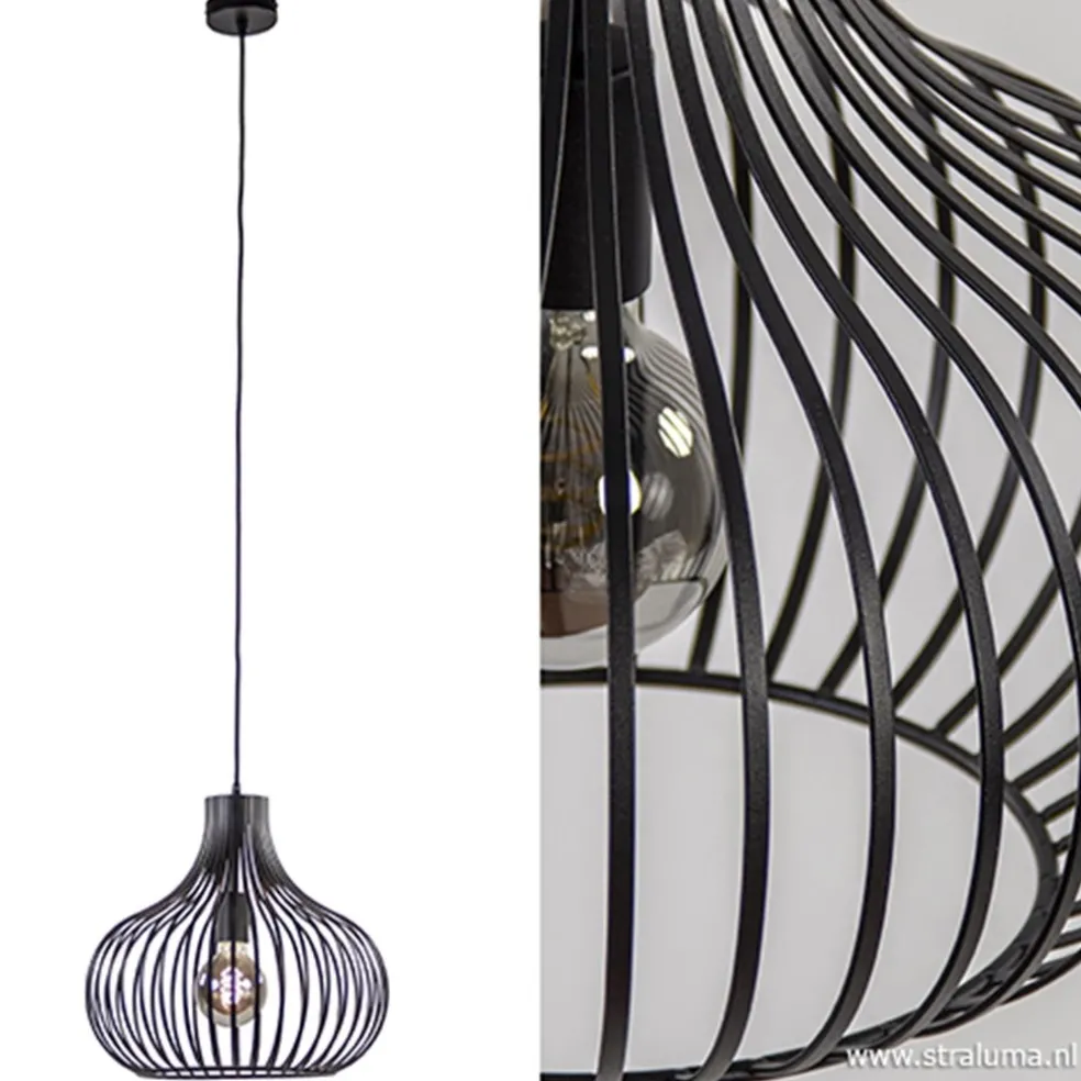 Best Straluma Draadhanglamp medium zwart 38cm