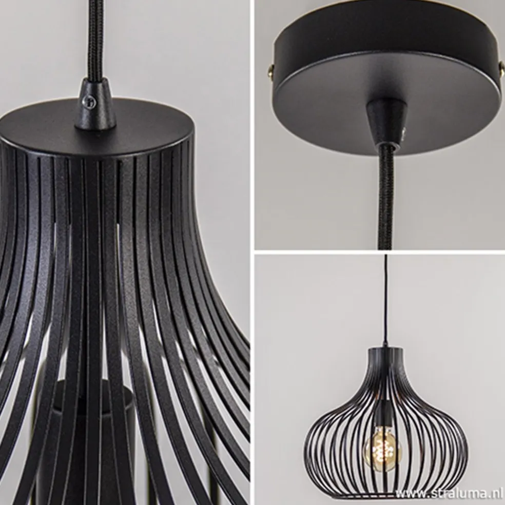 Best Straluma Draadhanglamp medium zwart 38cm