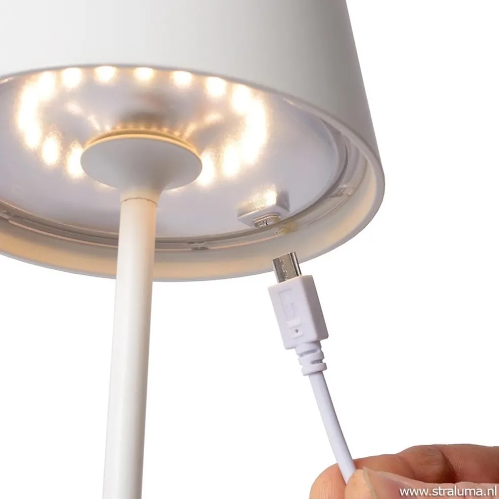 Clearance Straluma Draadloze tafellamp wit met dimbaar LED