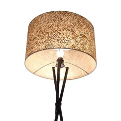 Best Sale Straluma Driepoot schelpen vloerlamp zwart met bruin en goud