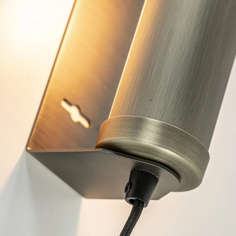 Best Straluma E14 wandlamp mat antiek brass met snoer
