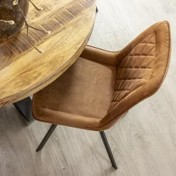 Store Straluma Eetkamerstoel microleder Bull camel met zwarte poot