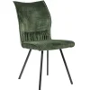 Sale Straluma Eetkamerstoel velvet groen met zwart