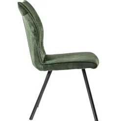 Sale Straluma Eetkamerstoel velvet groen met zwart