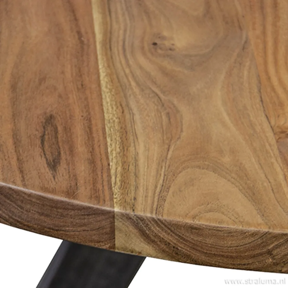 Cheap Straluma Eettafel Acaciahout 3-poot zwart Ø120