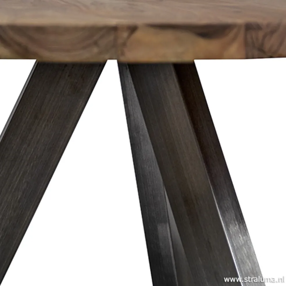 Cheap Straluma Eettafel Acaciahout 3-poot zwart Ø120